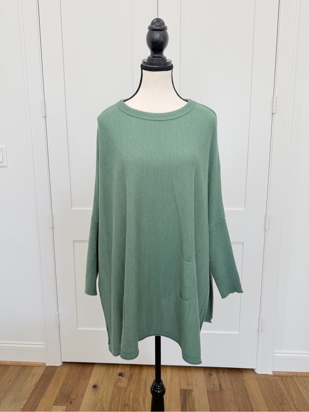 MERSEA Catalina Travel Sweater Sage Green Oversized Knit Tunic OS